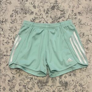 Adidas Girls Light Green Athletic Shorts